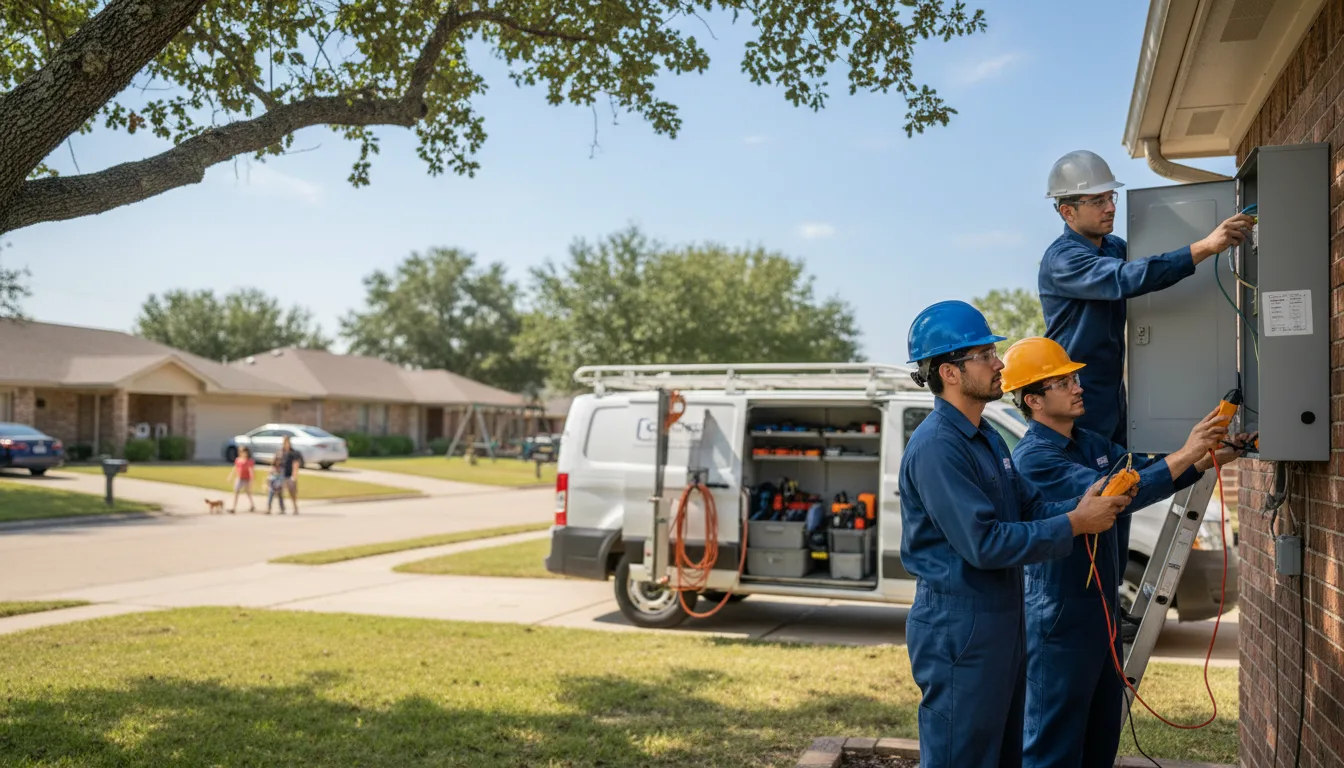 Certified electrician providing emergency electrical services in Donie, TX